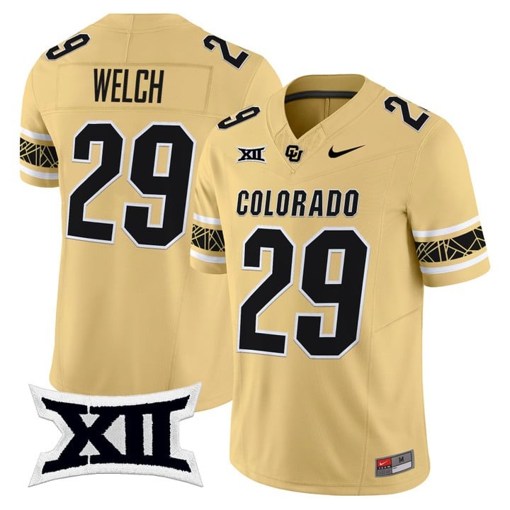 Men's Colorado Buffaloes #29 Micah Welch Gold 2025 Nike F.U.S.E. Vapor Limited V2 Stitched Football Jersey Men's Colorado Buffaloes #29 Micah Welch Gold 2025 Nike F.U.S.E. Vapor Limited V2 Stitched Football Jersey