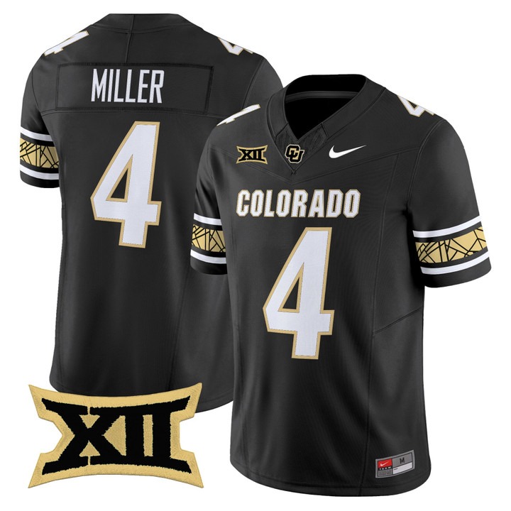 Men's Colorado Buffaloes #4 Omarion Miller Black 2025 Nike F.U.S.E. Vapor Limited V2 Stitched Football Jersey Men's Colorado Buffaloes #4 Omarion Miller Black 2025 Nike F.U.S.E. Vapor Limited V2 Stitched Football Jersey