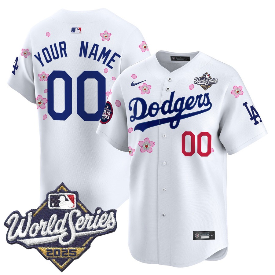Men's LA Dodgers Custom 2025 World Series x Tokyo Series Vapor Premier Limited V2 Stitched
Baseball Jersey - White