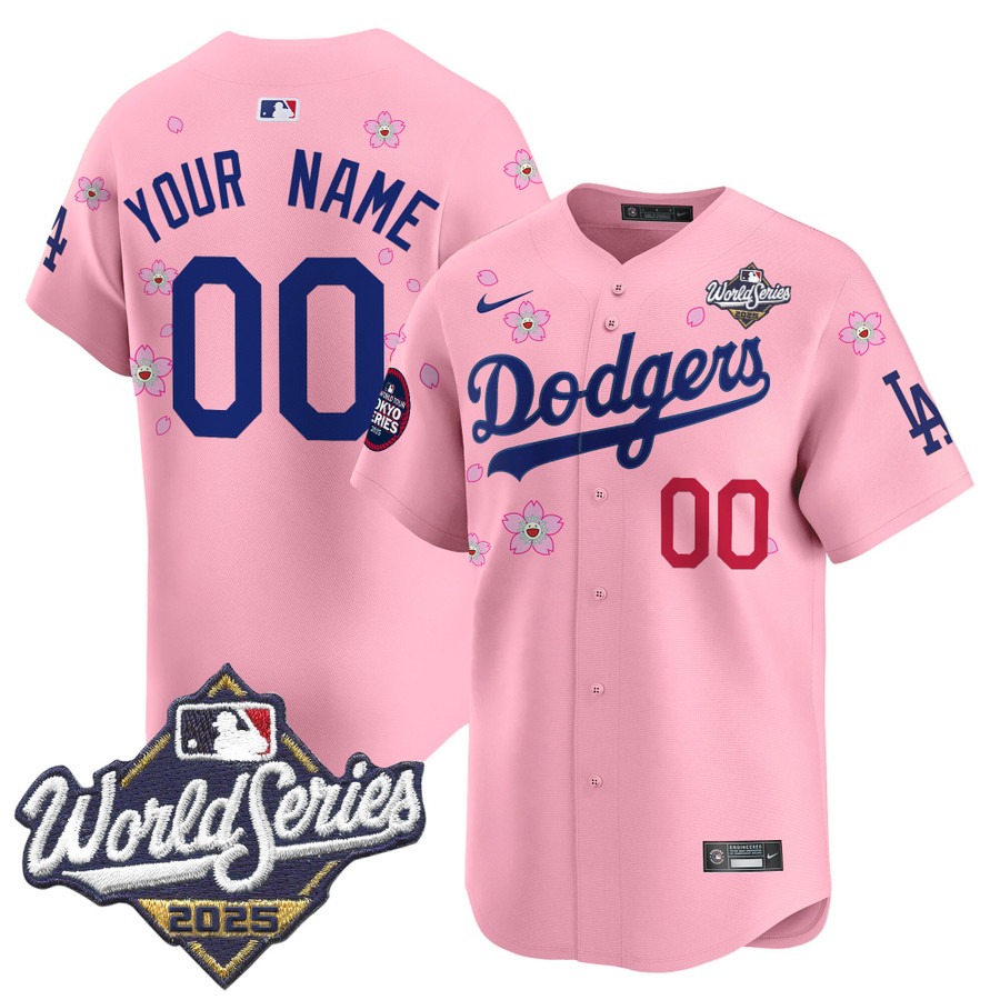 Men's LA Dodgers Custom 2025 World Series x Tokyo Series Vapor Premier Limited V2 Stitched
Baseball Jersey - Cherry Blossom