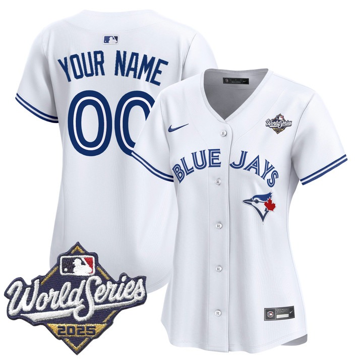 Women's Toronto Blue Jays Custom 2025 World Series Limited V2 Stitched Jersey  - White