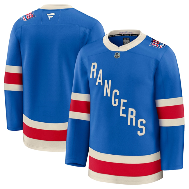 Men's New York Rangers Blank Blue Centennial Stitched Hockey Jersey Men's New York Rangers Blank Blue Centennial Stitched Hockey Jersey