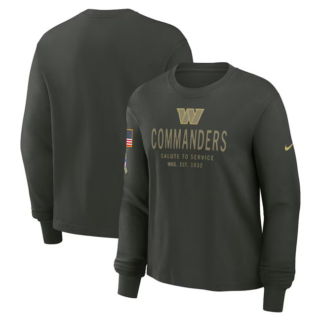 Men's Washington Commanders Dark Green 2025 Salute to Service Sideline Dri-FIT Long Sleeve T-Shirt