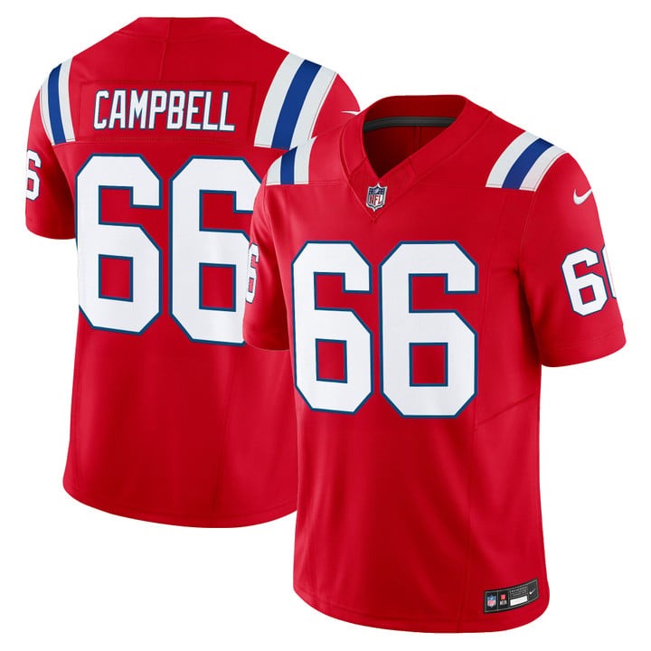 Men's New England Patriots #66 Will Campbell Red F.U.S.E. 2025 Vapor Limited Stitched Jersey