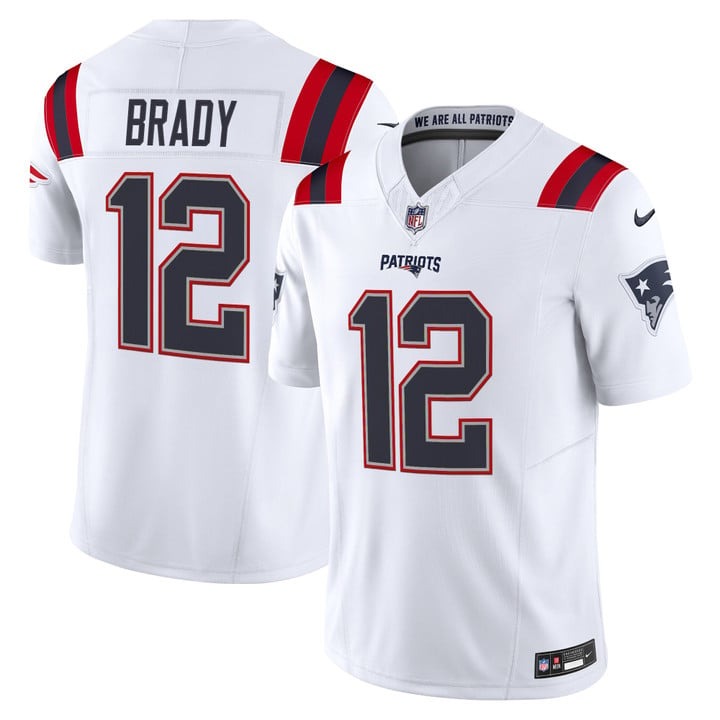 Men's New England Patriots #12 Tom Brady White F.U.S.E. 2025 Vapor Limited Stitched Jersey