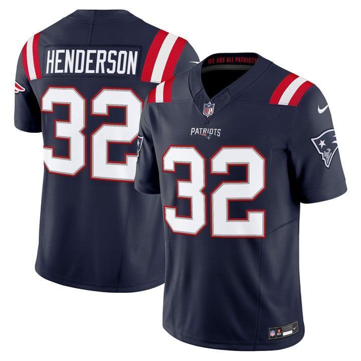 Men's New England Patriots #32 TreVeyon Henderson Navy F.U.S.E. 2025 Vapor Limited Stitched Jersey