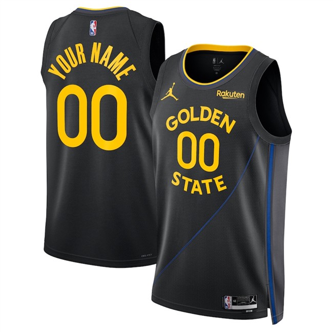 Men's Golden State Warriors Active Player Custom Black 2024-25 Statement Edition Stitched Basketball Jersey