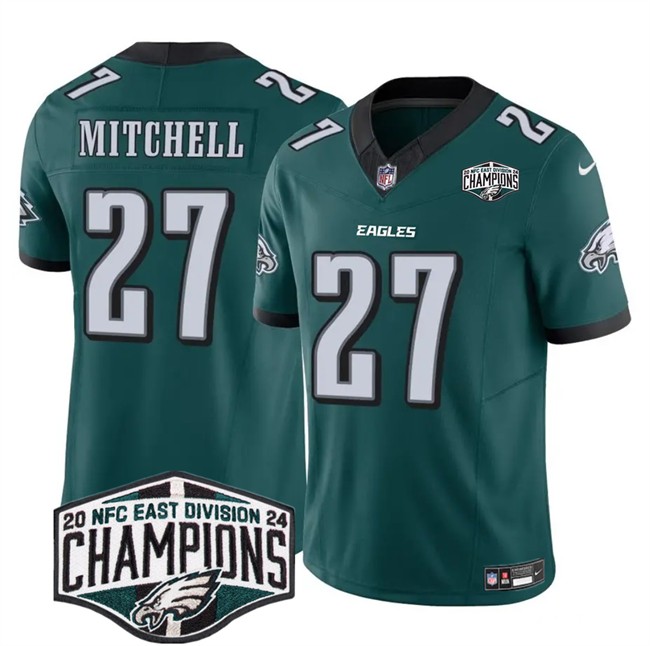 Men's Philadelphia Eagles #27 Quinyon Mitchell Green 2024 New NFC East Champions F.U.S.E. Vapor Untouchable Limited Stitched Football Jersey