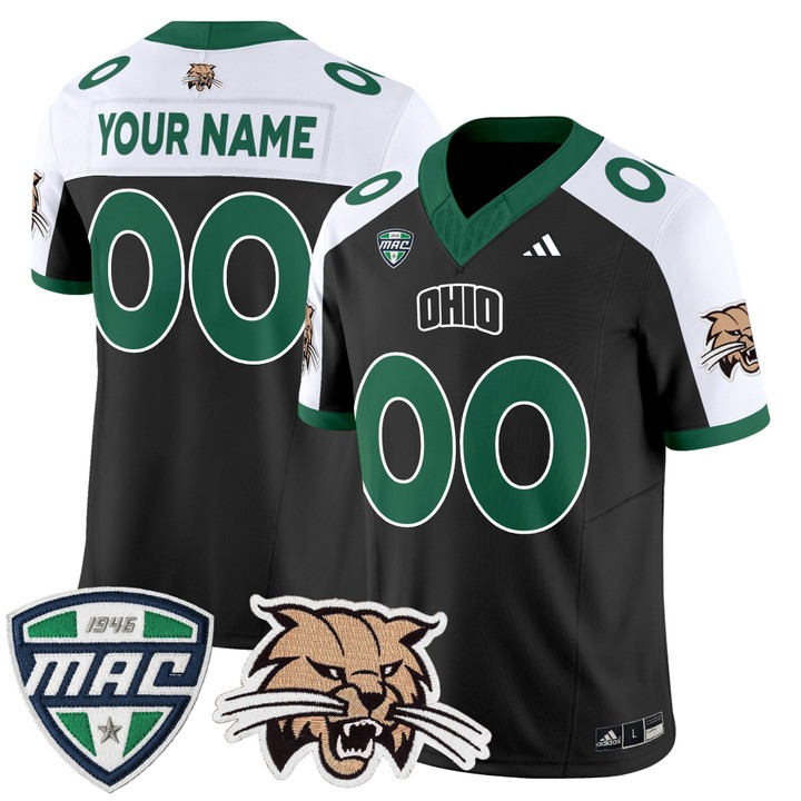 Men's Ohio Bobcats Custom 2025 F.U.S.E. Vapor Limited Stitched Football Jersey Black Alternate