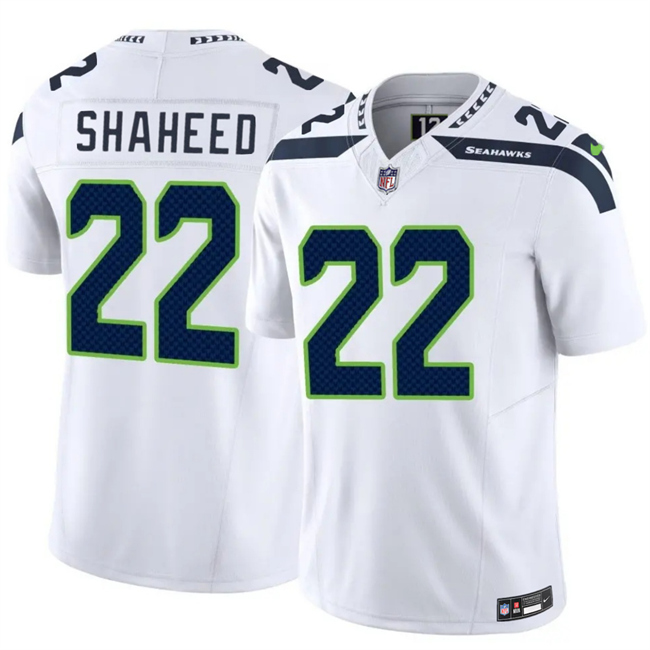 Men's Seattle Seahawks #22 Rashid Shaheed White 2025 F.U.S.E. Vapor Untouchable Limited Stitched Football Jersey
