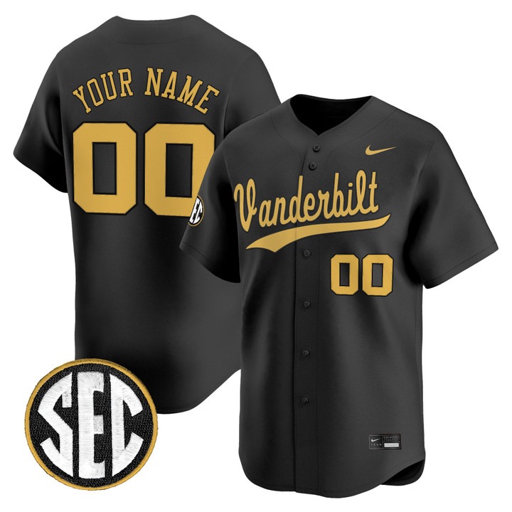 Vanderbilt Commodores Custom Black 2025 Vapor Limited Stitched Baseball Jersey