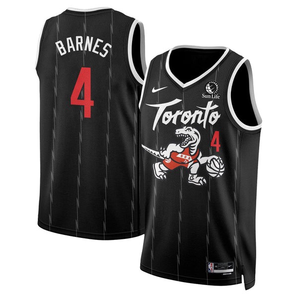 Men's Toronto Raptors #4 Scottie Barnes 2025-26 City Edition Stitched Jersey Black