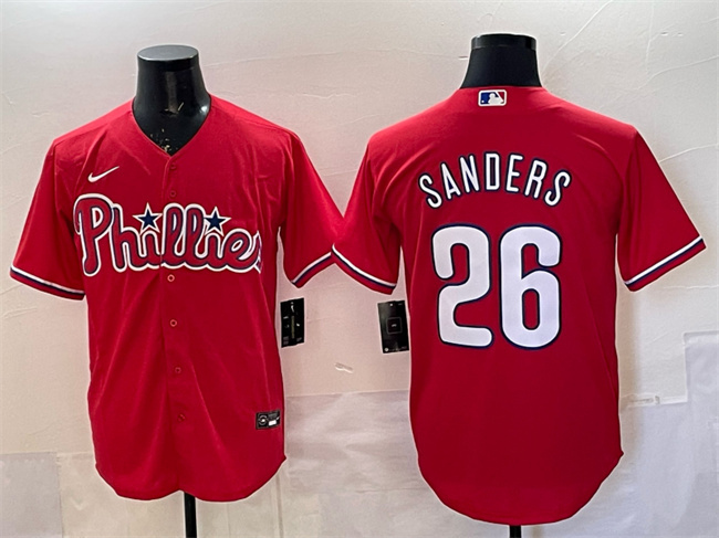 Men's Philadelphia Phillies #26 Ben Sanders Red Cool Base Stitched Jersey