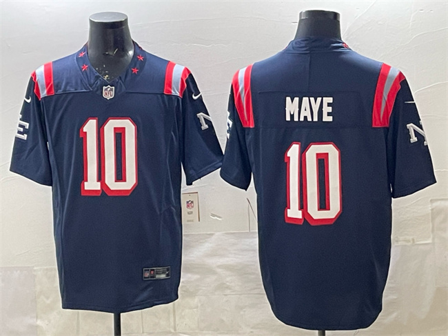 Men's New England Patriots #10 Drake Maye Navy Rivalries 2025 F.U.S.E. Vapor Limited Stitched Football Jersey
