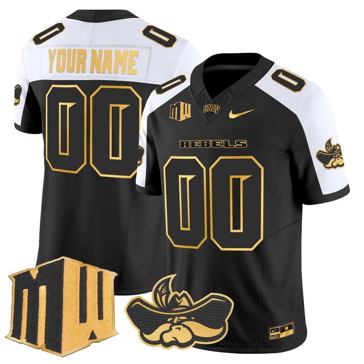 Men's UNLV Rebels Custom Black Gold Alternate 2025 F.U.S.E. Vapor Limited Stitched Jersey