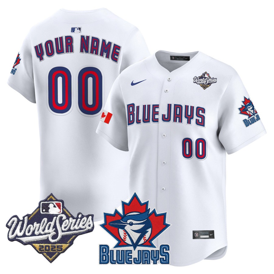 Men's Toronto Blue Jays Custom 2025 World Series Vapor Premier Limited V3 Stitched Jersey - White