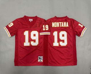 Youth Kansas City Chiefs #19 Joe Montana Red 1994 Throwback Stitched Jersey