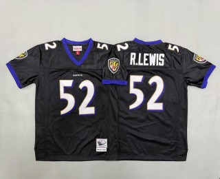 Youth Baltimore Ravens #52 Ray Lewis Black 2000 Throwback Stitched Jersey