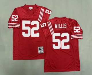 Men's San Francisco 49ers #52 Patrick Willis Red 2007 Throwback Stitched Jersey