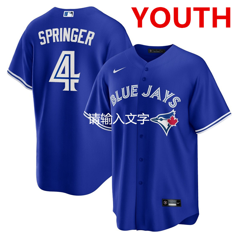 Youth toronto blue jays #4 george springer blue stitched mlb cool base nike jersey