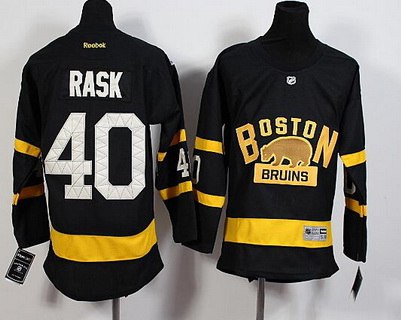 Youth Boston Bruins #40 Tuukka Rask Reebok Black 2016 Winter Classic Premier Jersey