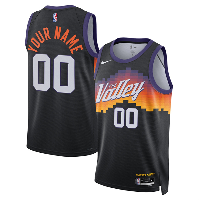 Men's Phoenix Suns Custom Black 2025-26 City Edition Stitched Basketball Jersey