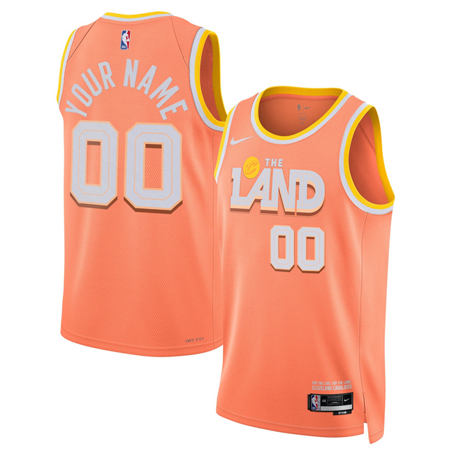Men's Cleveland Cavaliers Custom Orange 2025-26 City Edition Stitched Jersey