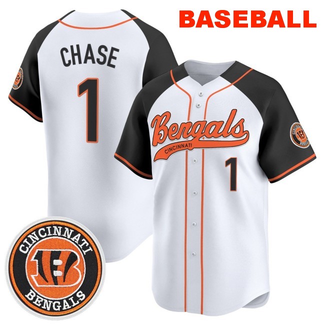 Men's Cincinnati Bengals #1 Ja'Marr Chase 2025 Nike Vapor Limited Stitched Baseball Jersey Alternate