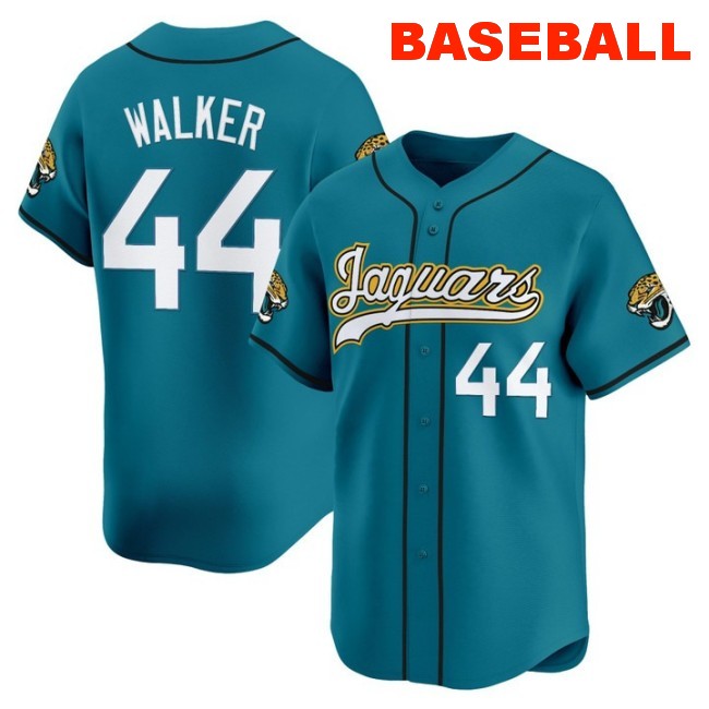 Men's Jacksonville Jaguars #44 Travon Walker Baseball Nike 2025 Limited Stitched Jersey Teal