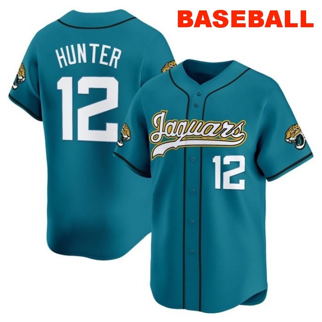 Men's Jacksonville Jaguars #12 Travis Hunter Baseball Nike 2025 Limited Stitched Jersey Teal