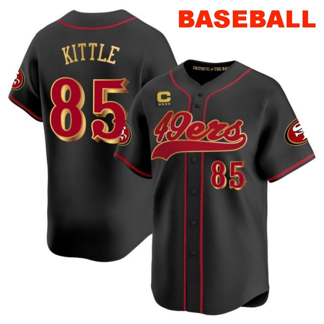 Men's San Francisco 49ers #85 George Kittle Baseball Nike 2025 “Rivalries” Vapor Limited Stitched Jersey Black
