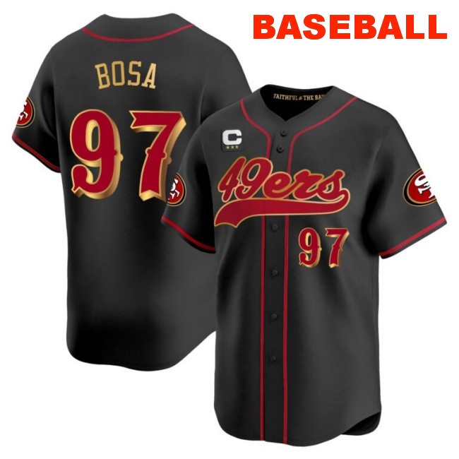 Men's San Francisco 49ers #97 Nick Bosa Baseball Nike 2025 “Rivalries” Vapor Limited Stitched Jersey Black