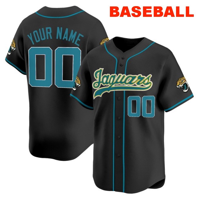 Nike Jacksonville Jaguars Custom Baseball 2025 Limited Stitched Jersey Black