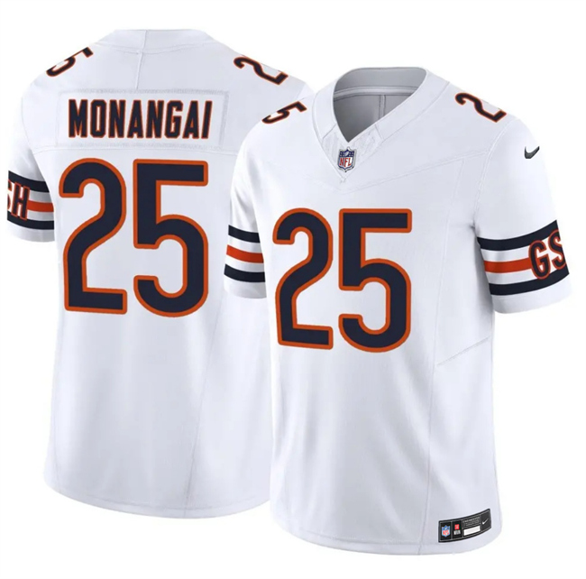 Men's Chicago Bears #25 Kyle Monangai White 2025 F.U.S.E. Vapor Untouchable Limited Stitched Football Jersey
