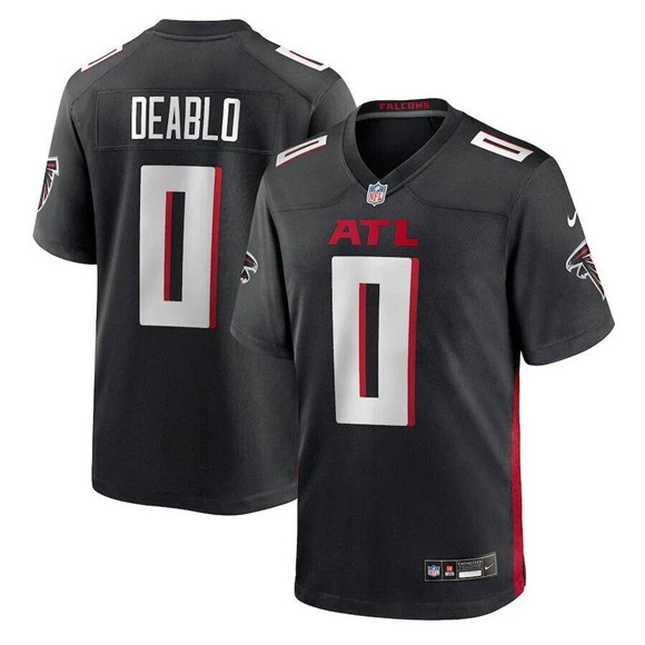 Men's Atlanta Falcons #0 Divine Deablo Black Stitched Game Jersey