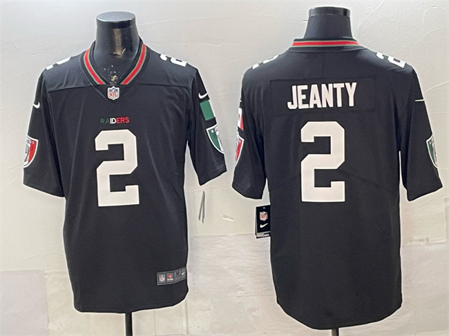 Men's Las Vegas Raiders #2 Ashton Jeanty Black Mexico Vapor Limited Stitched Football Jersey
