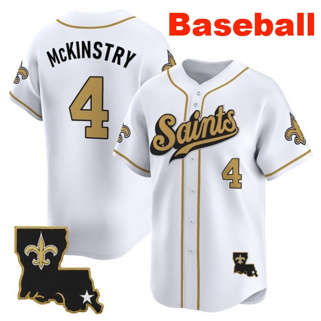 Men's New Orleans Saints #4 Kool-Aid McKinstry Baseball 2025 Nike Limited Stitched Jersey White