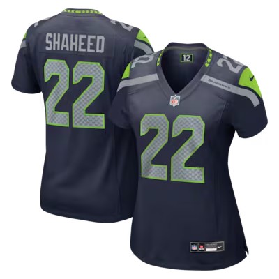 Women's Seattle Seahawks #22 Rashid Shaheed Nike College Navy Team Stitched Vapor Limited Jersey