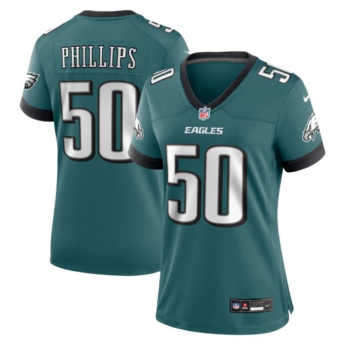 Women's Philadelphia Eagles #50 Jaelan Phillips Midnight Green Team Vapor Limited Stitched Jersey