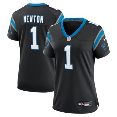 Women's Carolina Panthers #1 Cam Newton Nike Black Team Retired Stitched Vapor Limited Jersey
