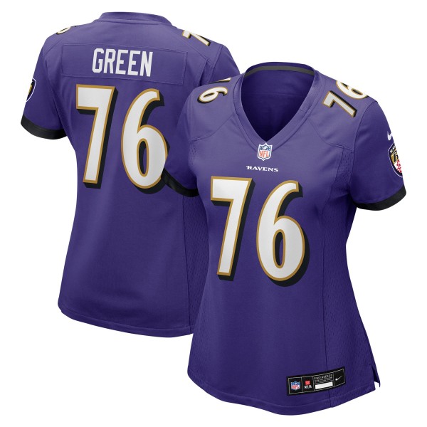 Women's Baltimore Ravens #76 Kenyon Green Nike Purple Team Stitched Game Jersey