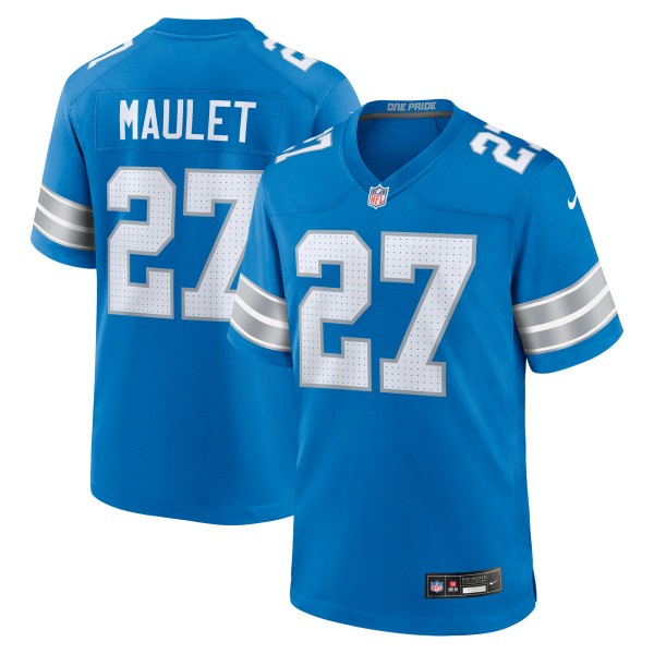 Men's Detroit Lions #27 Arthur Maulet Nike Blue Team Stitched Game Jersey