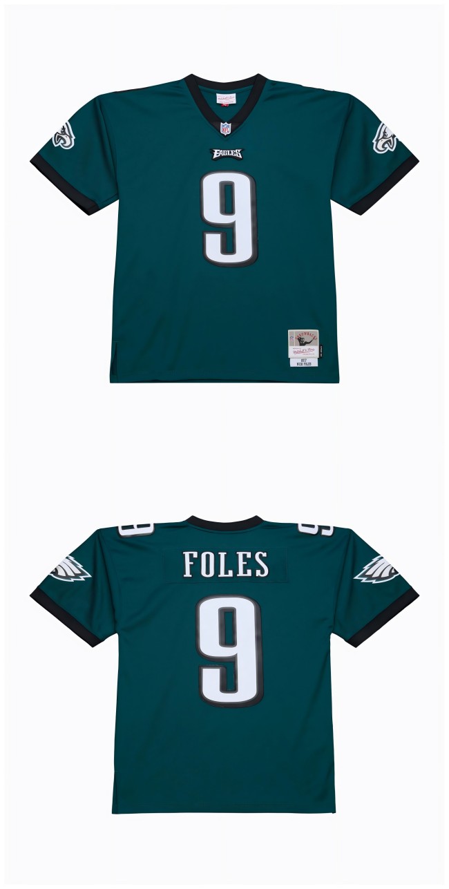 Men's Philadelphia Eagles #9 Nick Foles Mitchell & Ness Midnight Green Legacy Stitched Jersey