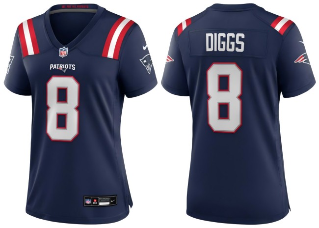Women's New England Patriots #8 Stefon Diggs Nike Navy Stitched Vapor Untouchable Limited Jersey