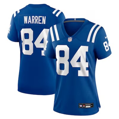 Women's Indianapolis Colts #84 Tyler Warren Nike Royal Stitched Game Jersey