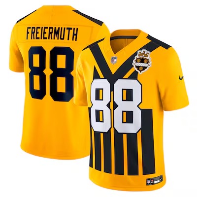 Men's Pittsburgh Steelers #88 Pat Freiermuth Nike Gold Alternate Vapor F.U.S.E. Limited Stitched Jersey