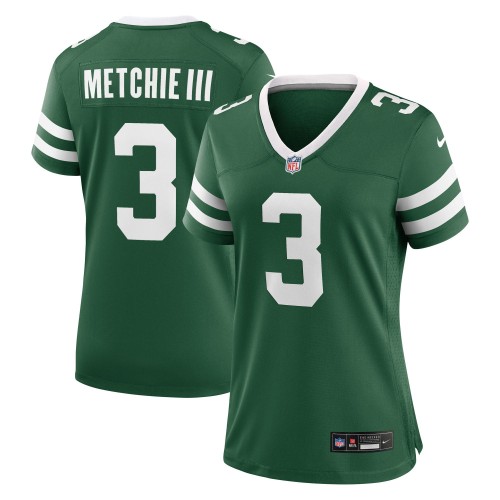 Women's New York Jets #3 John Metchie III Nike Legacy Green Team Stitched Game Jersey