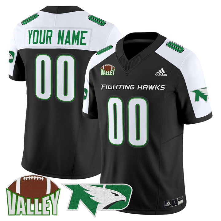 Men's North Dakota Fighting Hawks Custom football 2025 Vapor F.U.S.E. Limited Stitched Jersey Black Alternate