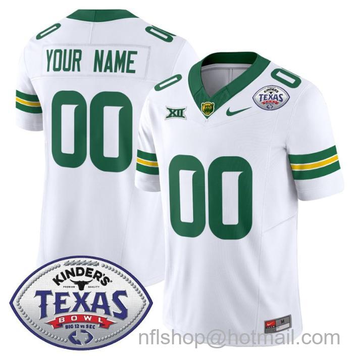 Nike Baylor Bears 2024 Texas Bowl Patch FUSE Limited Football Stitched Custom Jersey White