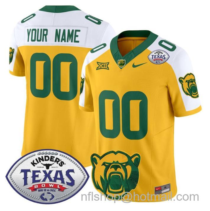 Nike Baylor Bears 2024 Texas Bowl Patch FUSE Limited Football Stitched Custom Jersey Gold Alternate